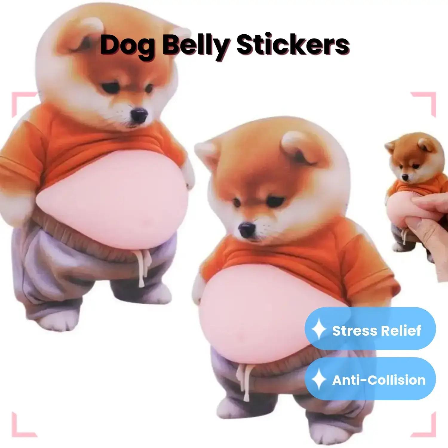 6PCS 3D Dog & Cat Belly Mochi Squishy Stickers, Stress Relief Fidget, Cute Squeeze Toys for Kids Party Favors, Classroom Gifts, School Rewards, Fun Gift for Adults & Kids, Silicone Puffy Car Door & Wall Buffers, Valentine's Day & Easter.