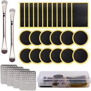 Bicycle Quick Tire Repair Kit with Glueless Patches Tire Levers Portable Storage Box Complete Fixing Set