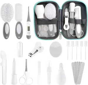 24PCS Baby Healthcare & Grooming Kit for Newborns Complete Infant Safety Care Set with Nail Clipper, Brush, Thermometer, Medicine Dropper – Essential Newborn Nursery Baby Care Kit for Boys & Girls