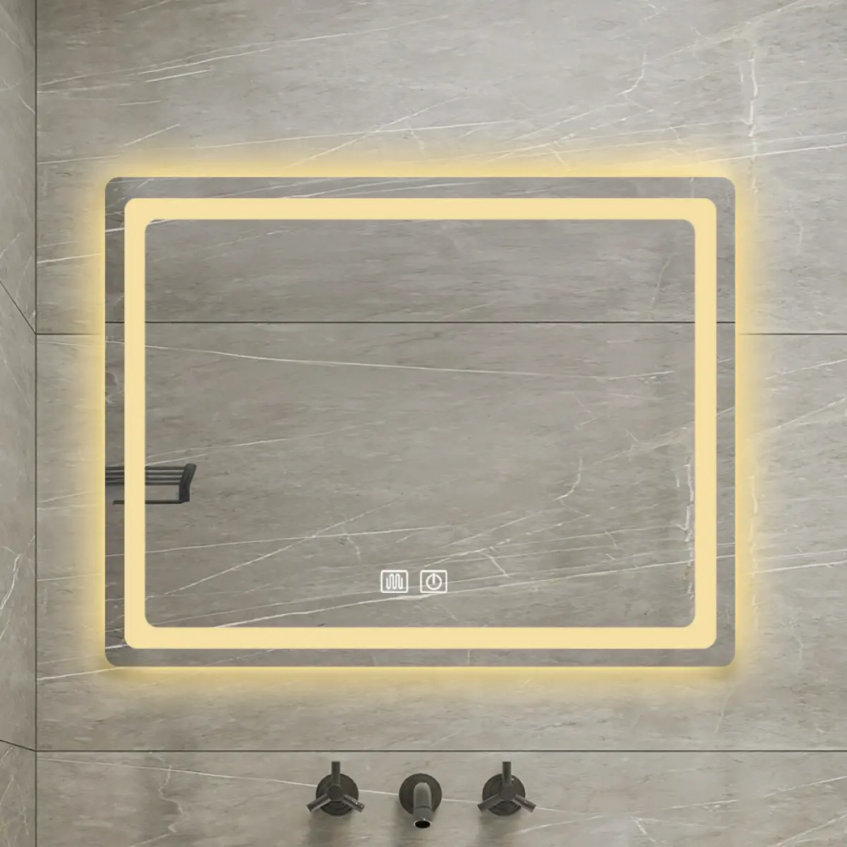 36 in. H LED Single Bathroom Vanity Mirror in Polished Crystal Bathroom Vanity LED Mirror for Bathroom Wall Smart Lighted Vanity Mirrors On-Site