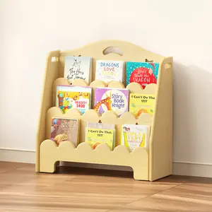 【Valentine's Day gift】ONBRILL 3-Tier Montessori Wooden Bookshelf for Kids, Toddler Book Rack Toy Organizer and Storage, Small Book Display Stand for Baby, Bookshelves Furniture for Classroom, Nursery, Playroom, Library