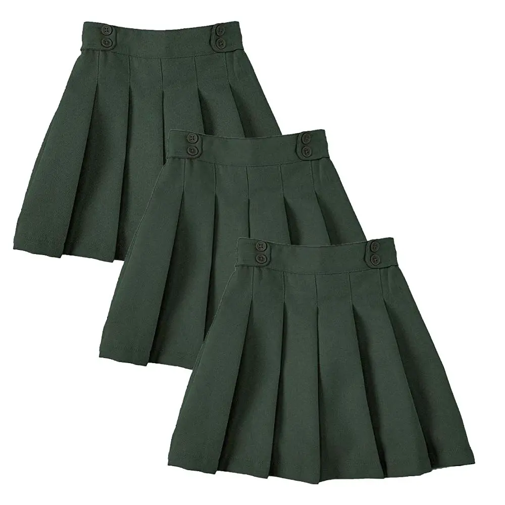 Girl's Khaki, Navy, Black, Hunter Green Uniform Skirts Scooter 4/5-16 3 Pack