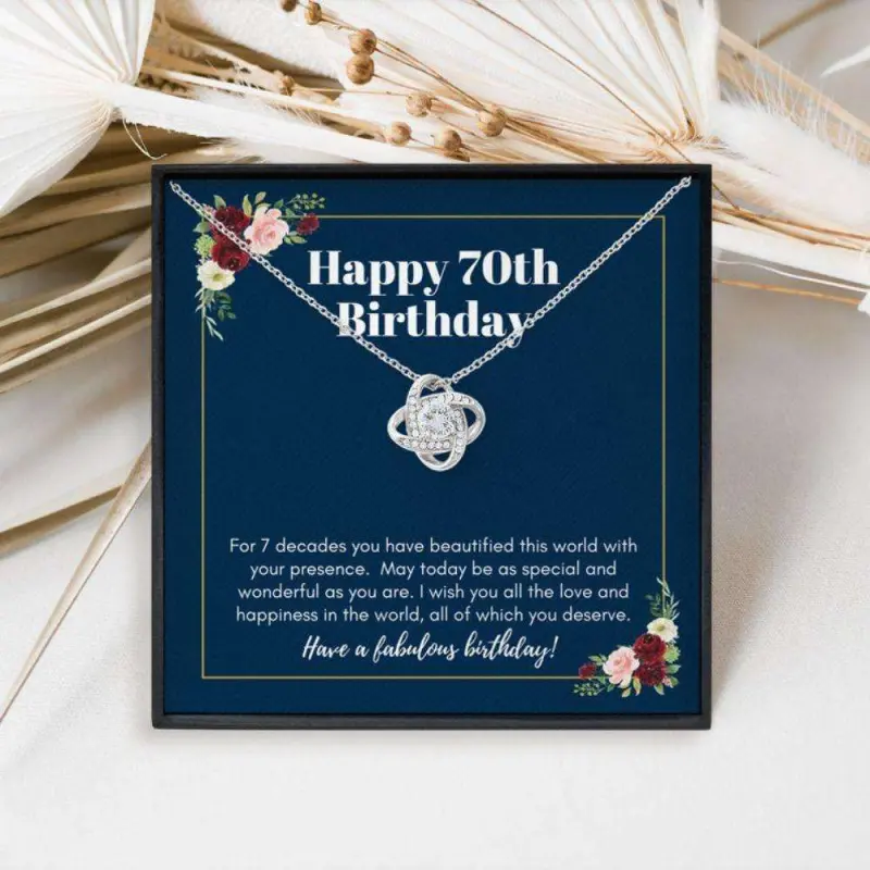Mom Necklace, Grandmother Necklace 70Th Birthday Necklace For Mom, Grandma, Friend, Nan, Nana, Sister, Happy Birthday Necklace, Beautiful Necklace Gifts for Mom - Perfect Mother's Day Jewelry, Thoughtful & Meaningful Gift for Mother