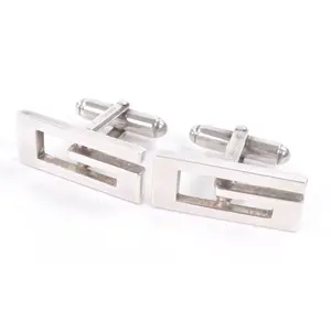Pre-owned GUCCI Sterling Silver 925 (Ag925) Small Leather Goods SV925 Square Cufflinks