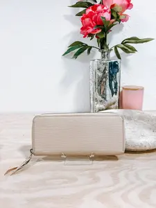 Pre-owned Louis Vuitton Epi Leather Small Leather Goods Beige Epi Clemence Wallet *Final Sale*