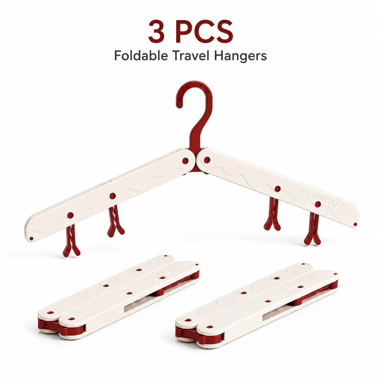 3 PCS Foldable Travel Hanging Clothes Hangers - Wrinkle-Free, Non-Mark, Non-Scratch Portable Garment Organizer, Suitcase Space Saver, Portable Hangers & Pegs for Vacations, Household Use | HomeTok Trending Pack Hack, Closet Essential
