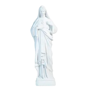 White statue of The Immaculate Heart of the Mary / Estatua Blanca del Inmaculado Corazon de Maria