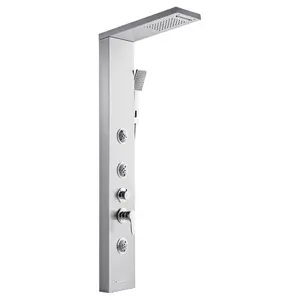 VEVOR Shower Panel Tower System with Rainfall Waterfall Shower Head, 53 in Brushed Stainless Steel Shower Column, 5-Function Faucet, Wall-Mount Rain Massage System with 3 Body Jet, Handheld, Tub SpoutVEVOR Super Brand Day