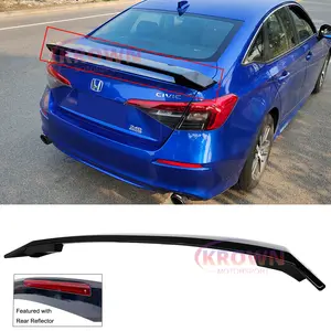 FITS 2022-2026 HONDA CIVIC SEDAN GLOSSY BLACK HIGHKICK GT STYLE TRUNK SPOILER WING