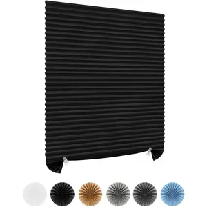 Window Blinds Cordless Blackout No Drill Cut to Size Clip On Stick On Self Adhesive Temporary Blinds Pleated Paper Blinds for Windows Doors Shades for   Bedroom Kitchen Bathroom