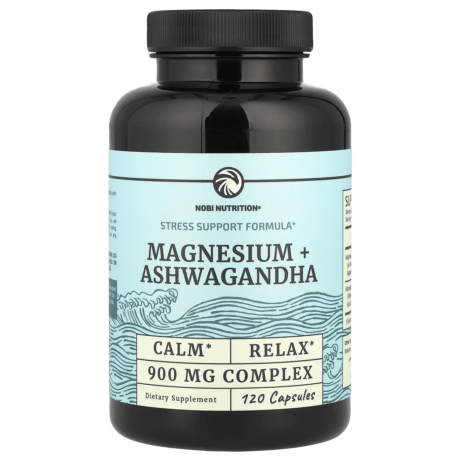 Nobi Nutrition Magnesium + Ashwagandha, 120 Capsules