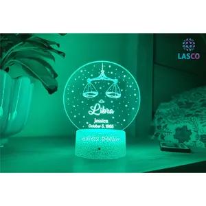 Libra Zodiac Sign Personalized Acrylic Night Light