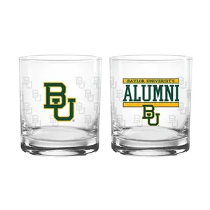 Set of 2 Baylor Bears 14oz Alumni Rocks Glasses