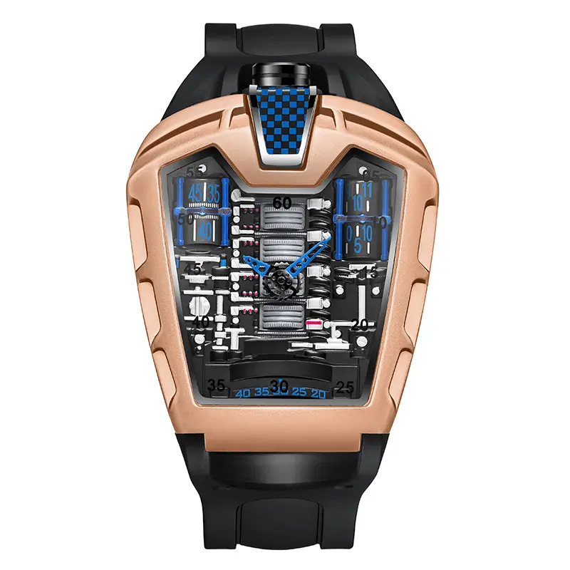 Men’s large-dial sports watch with black silicone strap—ideal for everyday wear and gifts - JSD724+YY