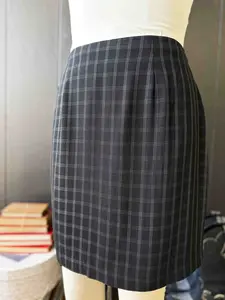 Pre-loved Black Check Mini Skirt - Size L