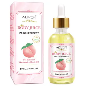 Aliver Body Juice Oil Peach Perfect, PH Balanced Handcrafted Body Oil (60ML / 2.02 FL.OZ)