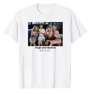 VintageTee Gildan Sex and the City 90s Movie T-shirt, Carrie Bradshaw, Charlotte York, Miranda Hobbes, Samantha Jones T-Shirt, Carrie Bradshaw Vintage T-Shirt Unique Gifts For Him, Her, Film Fans, Cotton Top Retro Shortsleeve Tshirt Festive