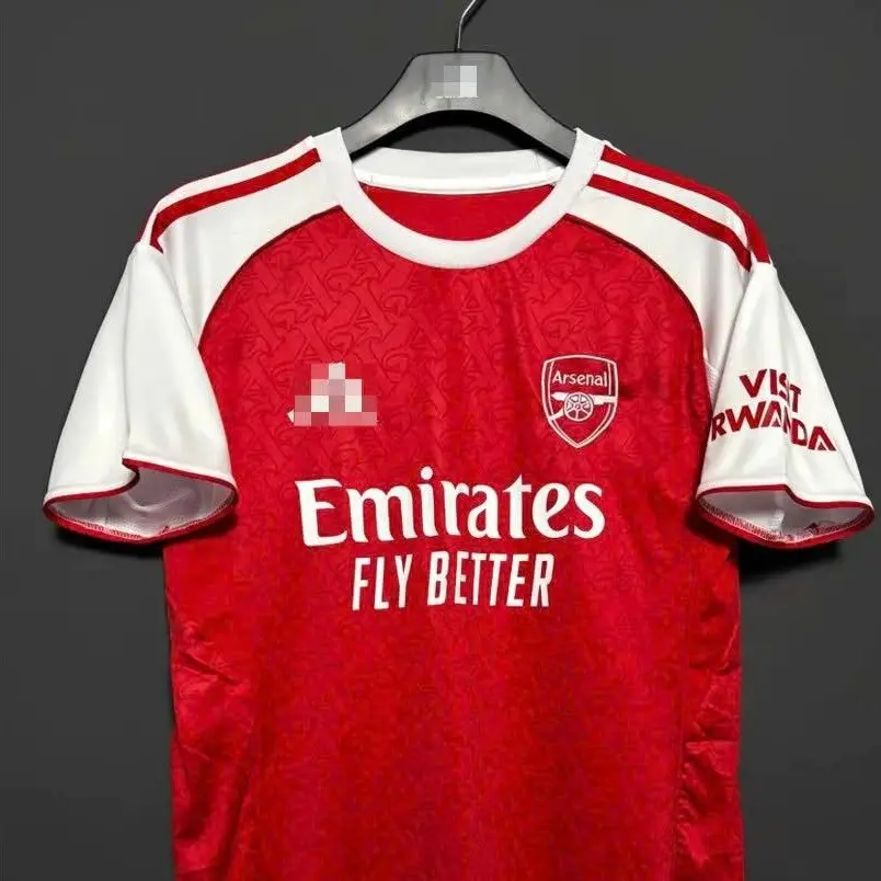 Men's Red & White Athletic Football Kit Short Sleeve Soccer Jersey with Shorts