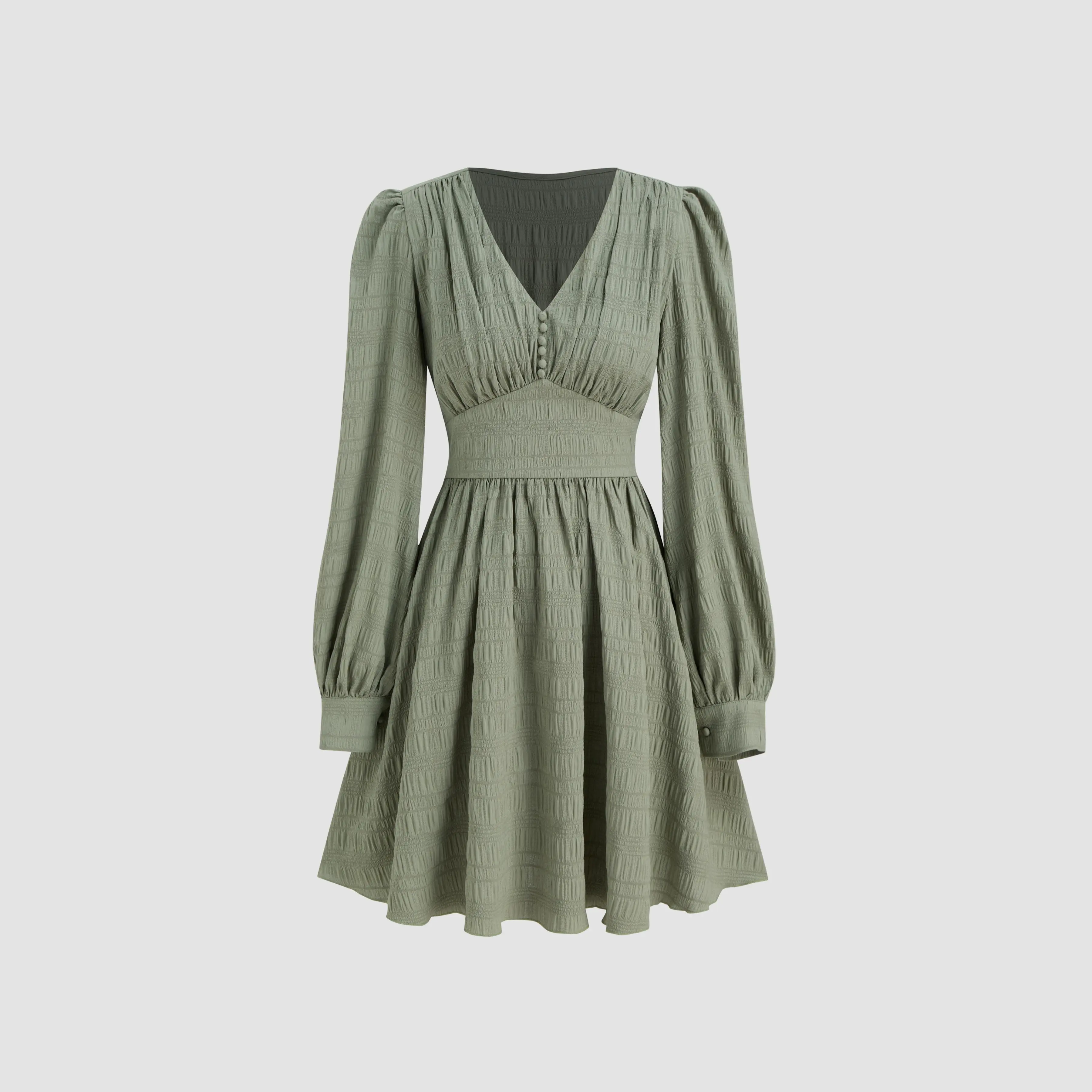Cider [2 colors, size 0-26] V-neck Solid Texture Corset Ruffle Mini Dress  SwimWeek - TikTok Shop