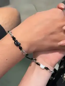 Couple Bracelet Cat Cat Set, Cute Animal Design Jewelry for Couples, Perfect Gift for Him & Her, Trendy Accessory, Fashionable Bracelet