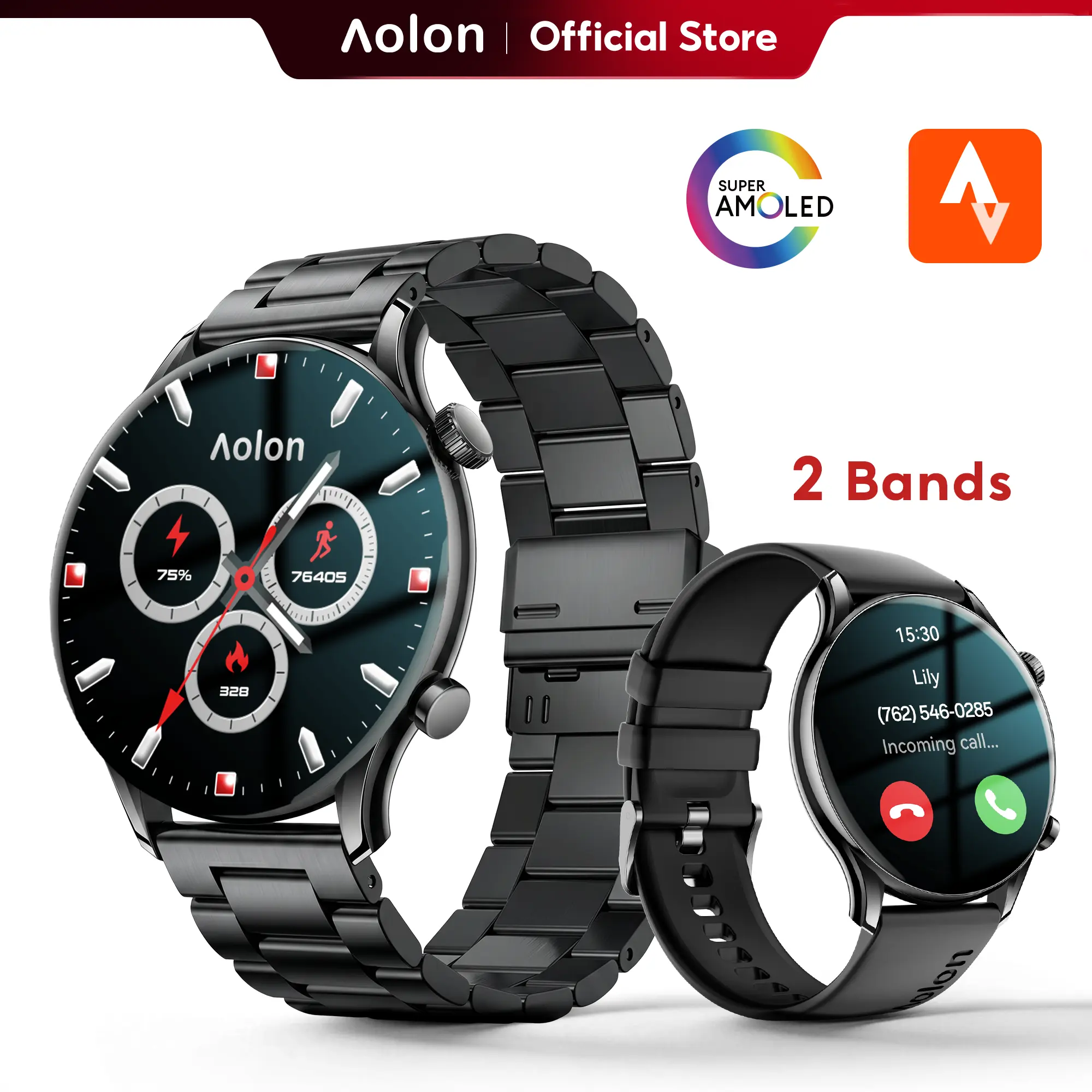 【Ultra-Slim】Aolon GTR3 Wearable Smartwatch: 1.43" AMOLED Display, Bluetooth Calling, Health Monitoring, DIY Watch Faces, 110+ Sports Modes, IP68 Waterproof, 120-Hour Battery, iOS & Android. Great Gift for Men & Women.#summerwins#SummerFinds
