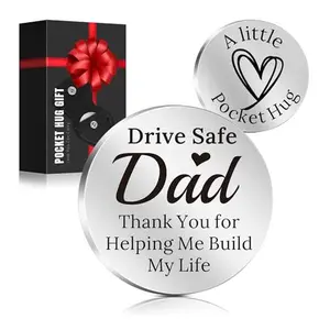 Fathers/Mothers/Valentines Day Graduation Inspirational Keychain Gifts for Him Her-Pocket Hug Gift for Men Women Dad