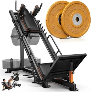 FEIERDUN Leg Press Hack Squat Machine, 3-in-1 Adjustable Hack Squat Machine for Home Gym with Linear Bearing, Leg Press Hack Squat Combo for Full Lower Body Workout