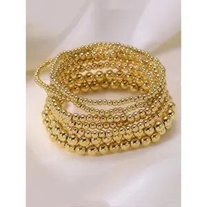 Women's Elegant Beaded Bracelet with Elastic Rope, Trendy Stack Bangle, 7counts/set Exquisite Trendy Bracelet, Fashionable Jewelry for Women & Girls for Daily & Party Decoration