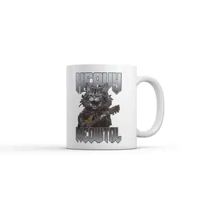 Heavy Meowtal Mug Funny Sarcastic Kitten Graphic Novelty Metal Music Coffee Cup - 11oz Funny Coffee Mugs Ceramic Printed Drinkware Cup