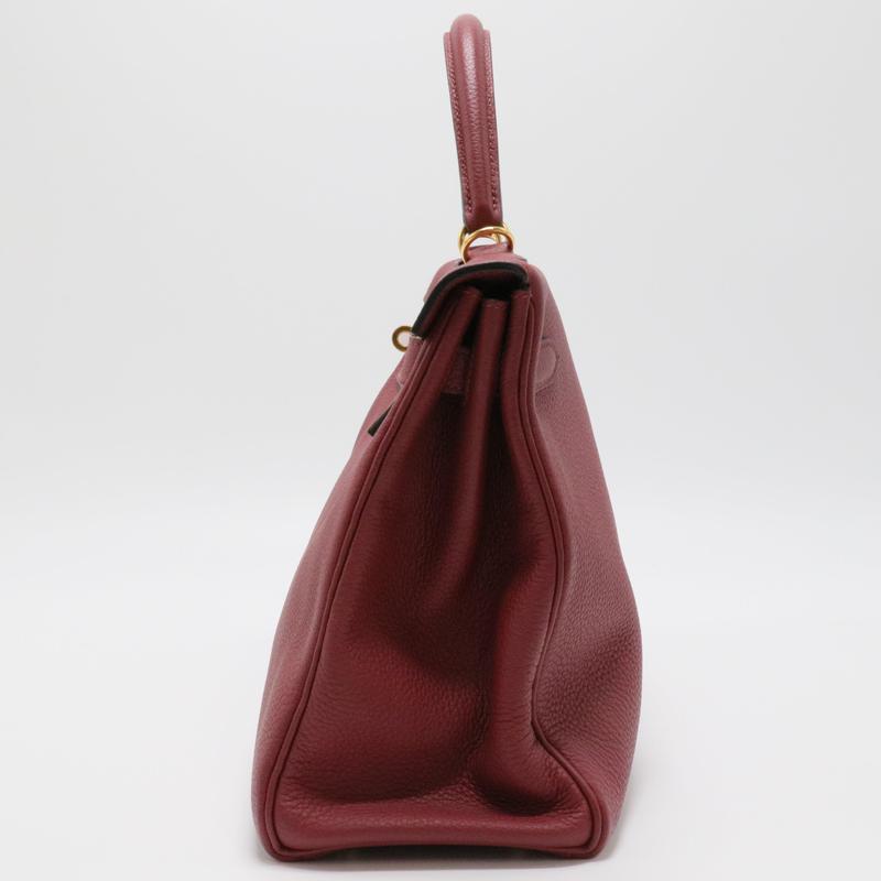 Pre-owned Hermes Leather Top Handle Bag Kelly 32 Togo Gold Hardware K1 Rouge Grenat (Total Price 15999)