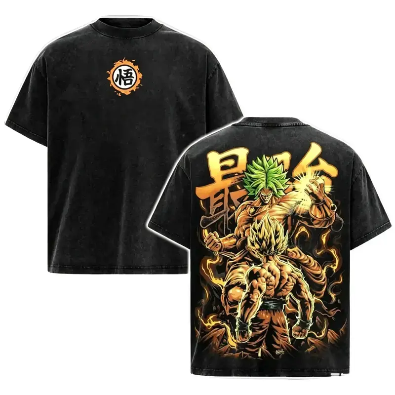 Broly Legendary Super Saiyan Vintage Washed Oversized T-Shirt, Anime Streetwear Tee, Rage Power Broly Graphic Shirt, Gift For Anime Fans, Gift for DBZ Fans, 90s graphic good tees Casual American Short Sleeve Unisex T-shirt,Gym & Streetwear