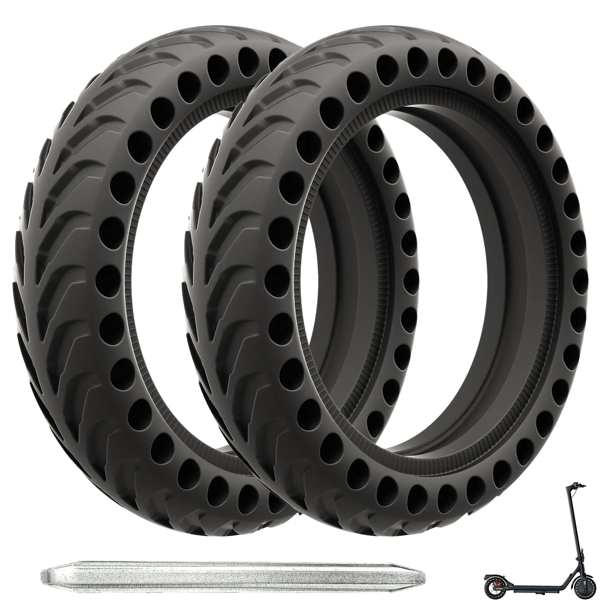 FreeRoll 8.5x2 '' Solid Tires for Electric Scooters 50/75-6.1 Scooter Tire Compatible with Xiaomi m365/Mijia Mi m365 Pro/GTRAX GXL V2/GTRAX XR and All 8 1/2 x2/50/75-6.1 Scooters（2pcs）