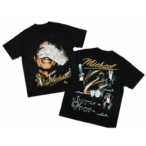 # SummerVibes Retro Graphic Michael Jackson King of Pop Tee, 100 cotton Fashion Oversized Streetwear