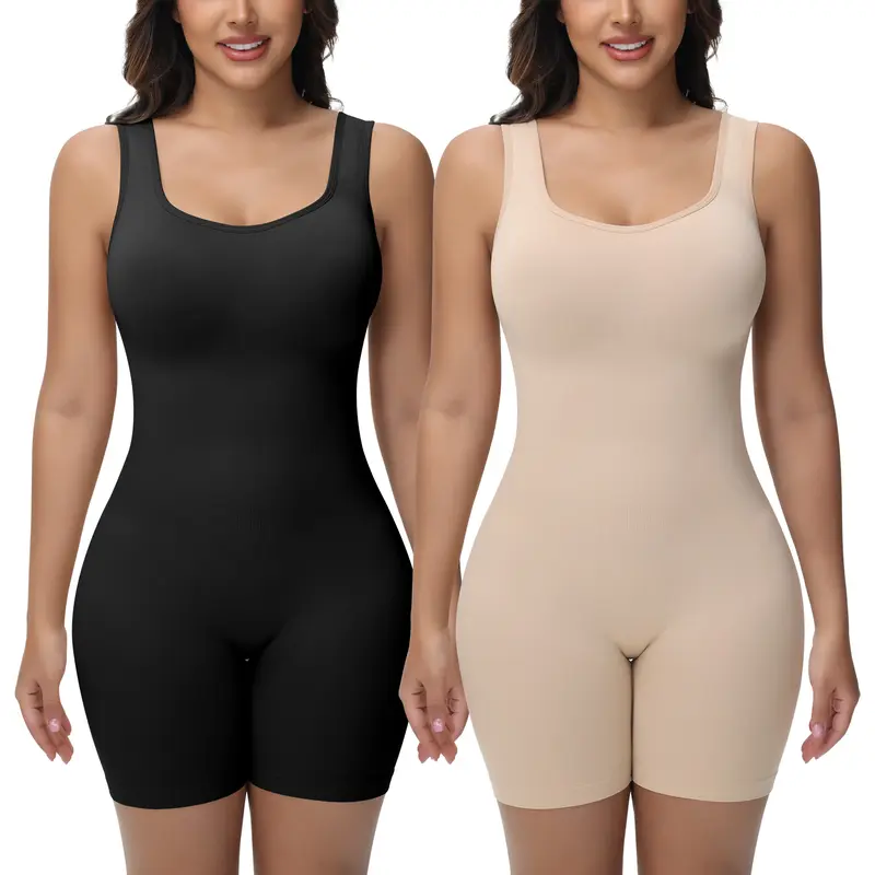 Women's Comfy Tummy Control Shapewear Mid-Thigh Bodysuit Waist Trainer Faja Body Shaper Womenswear Underwear, Tummy Tuck Shapewear Full Body Butt Lift Shapewear