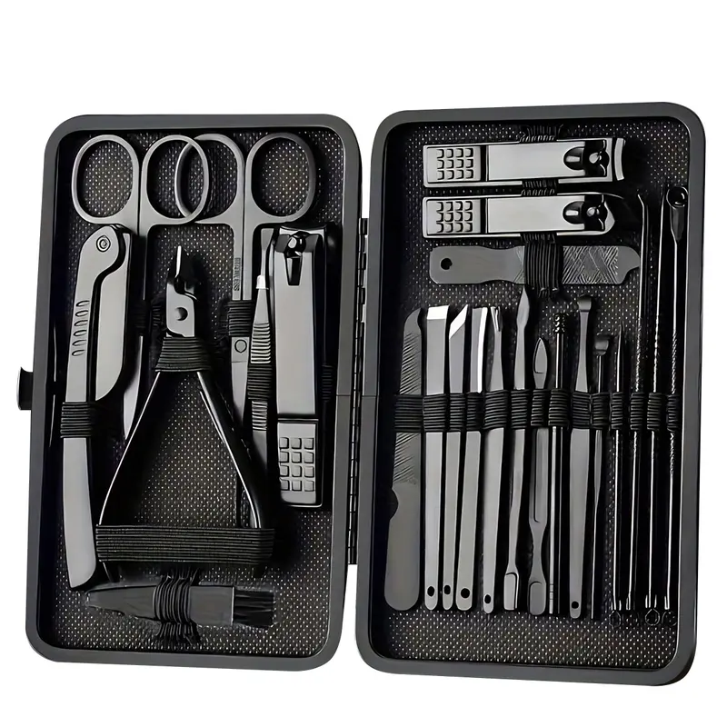 bogoeooa Professional Nail Clipper Set with Storage Case, 8 Counts/24pcs/15pcs Portable Manicure & Pedicure Tool Set, Professional Manicure Pedicure Kit With Travel Case Nail Grooming Kit Present for Men Husband Boyfriend Parent