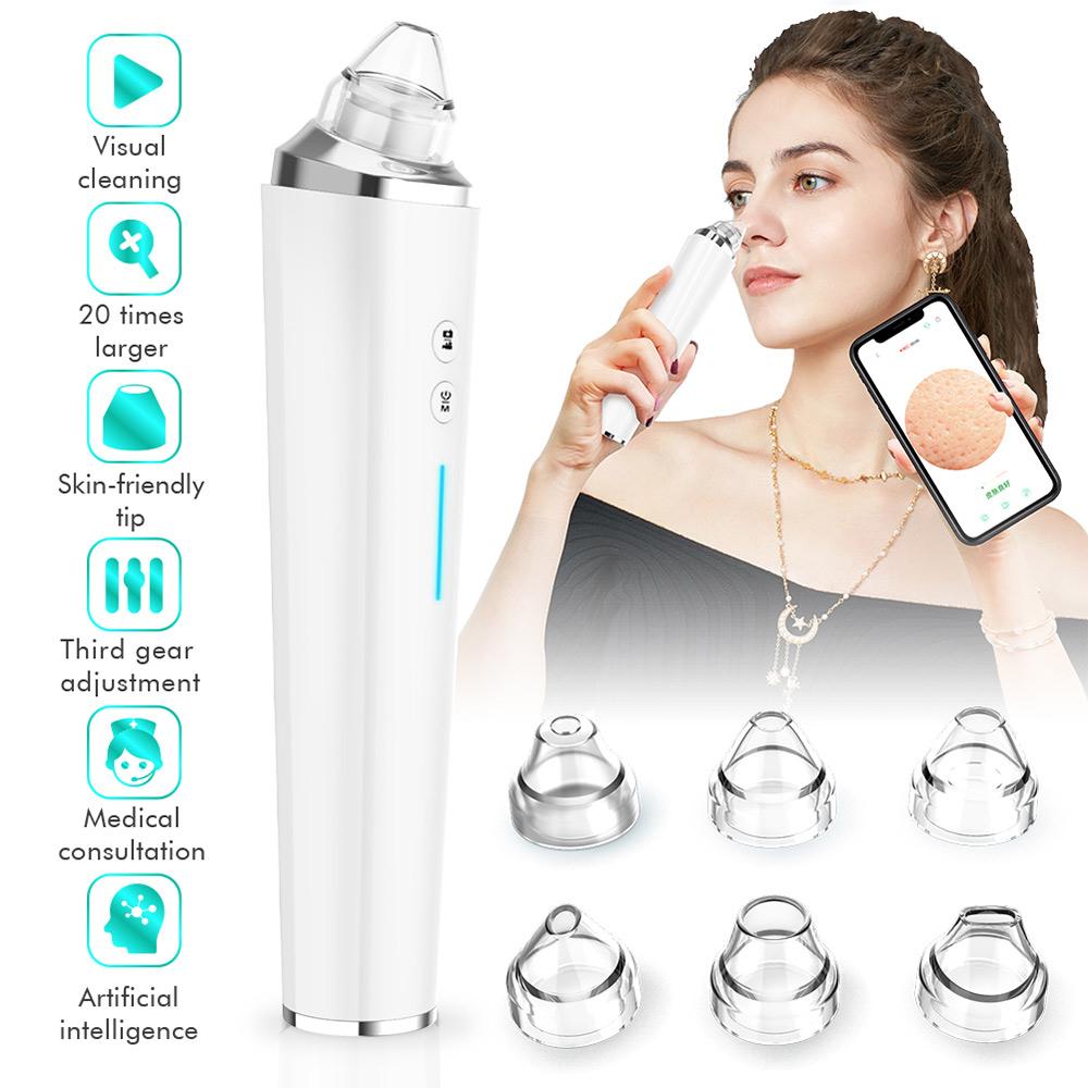 Blackhead Remover Pore Vacuum with 5MP HD Camera, 30X Magnification WiFi Visible Facial Pore Cleanser, Blackhead Remover Tools Kit for Men & Women with 6 Probes