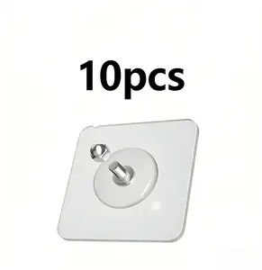 Acrylic Photo Wall Hooks, 10PCS (Buy 5 Get 5  Free) -Stainless Steel & Ceramic Self-Adhesive SmoothLightweight Wall-Mount Hooks for Easy Installation,Bathroom Storage Organization & Decor, Organiser