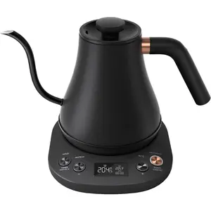 Gooseneck Pour Over Electric Kettle, ±1℉ Temperature Control Quick Heating Water Boiler, 1200 Watt 0.8L Matt Black Barista Edition, Auto Shut Off for Coffee Tea & Milk Formula