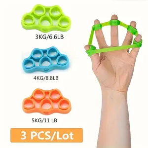 3-Pack Silicone Hand Grip Strengtheners for Finger & Wrist Training, Flexibility & Relaxation