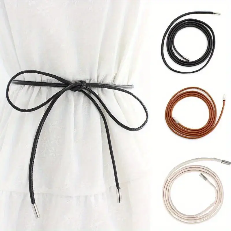1pc Women's Shirts Are Tied At The Waist, New Female Waist Chain Thin Belt Simple Decoration Tie with Dress Long Waist Rope Knotted Vintage Dresses String Waistband, Fashion Belt, Belts For Dresses, Vintage Waist Accessory