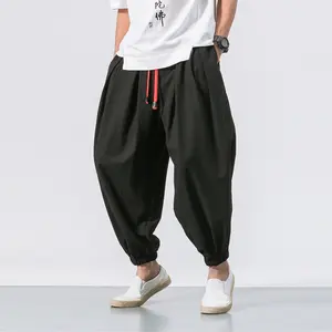 Men's Loose Harem Pants - High-Quality Linen Casual Oversized Sweatpants for Everyday Wear, Relaxed Fit, Spring & Leisure Style - Menswear