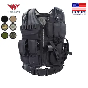 YAKEDA Tactical Vest Outdoor Ultra-Light Breathable CS Vest Adjustable for Adults VT-1063