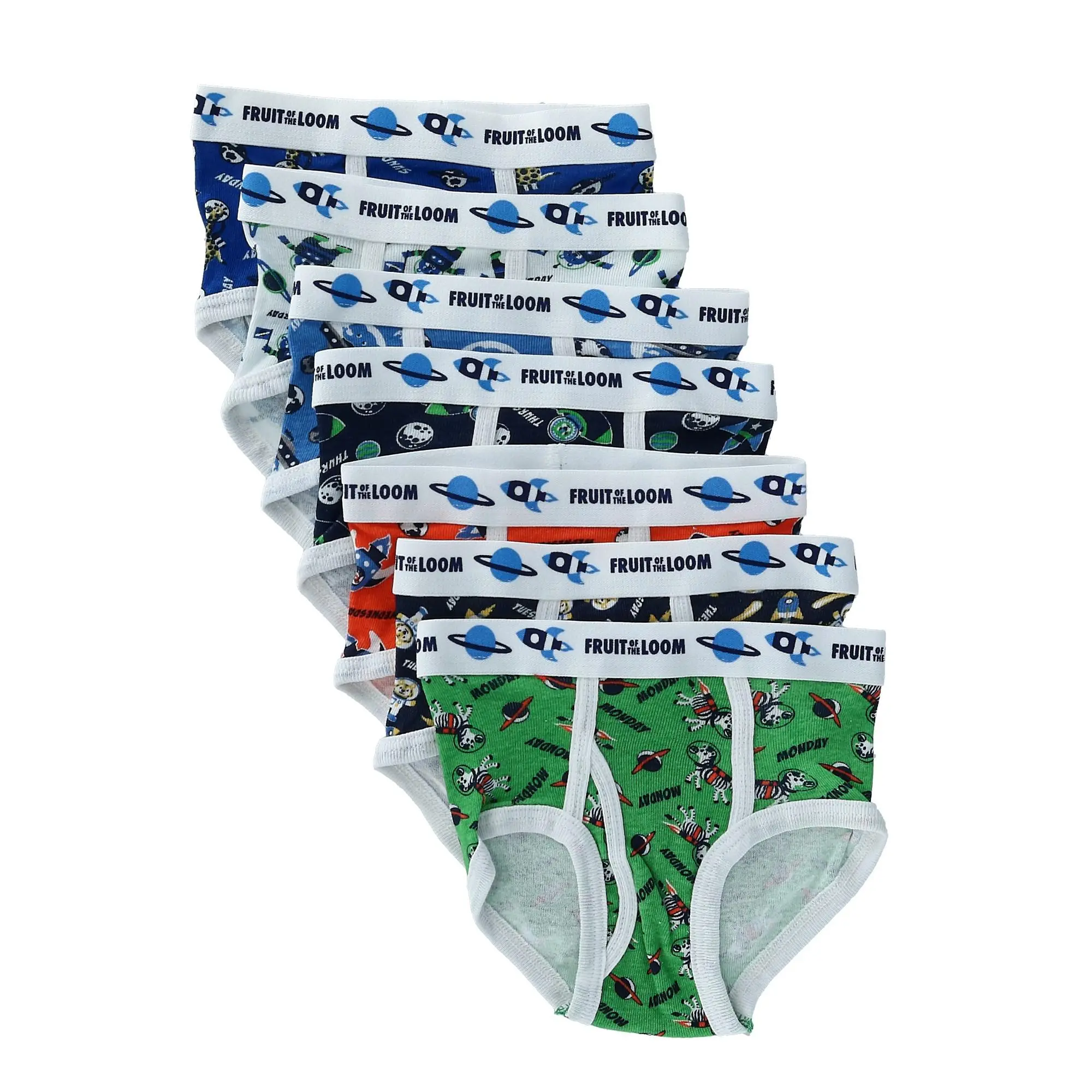 Fruit of the Loom Toddler Boys Days of the Week Brief Underwear (Pack of 7), Briefs