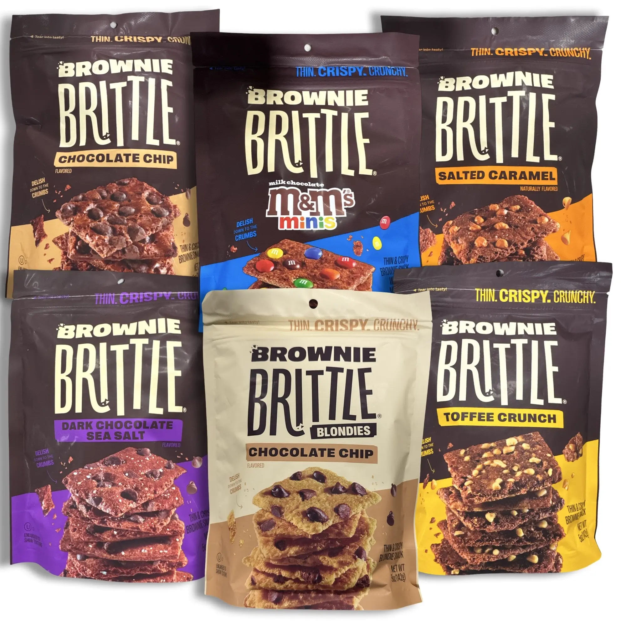 Sheila G's Brownie Brittle Variety Pack | 6 Unique Flavors | 5 Ounce Bag | Pack of 6