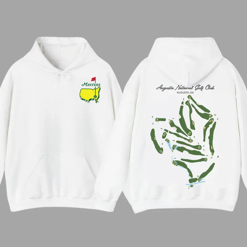 Augusta National Course Map Golf Hoodie Shirt, For Men For Women, Vintage Unisex Cotton Apparel, Breathable Fabric Sports Top, Masters Tournament Hoodie, Masters Hoodie