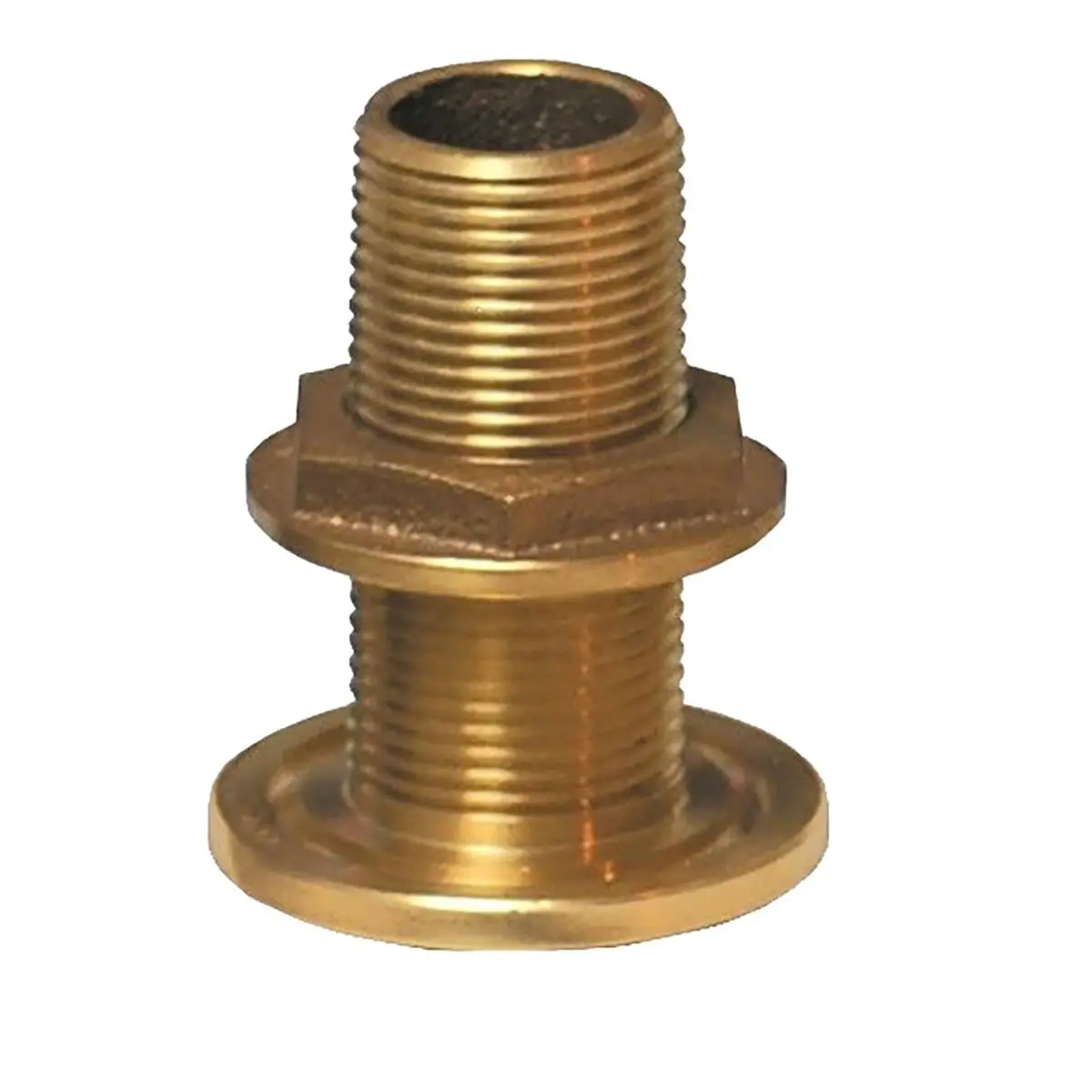 Groco TH-1500-W 1.5 in. NPS NPT Combo Bronze Thru-Hull Fitting with Nut