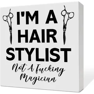 Hairstylist Hairdresser Gifts for Women Men Barber Hair Stylist, Hairstylist Hairdresser Barber Decor for Home Room Hair Salon Barbershop Decorations, Not A Magician 5x5 inch