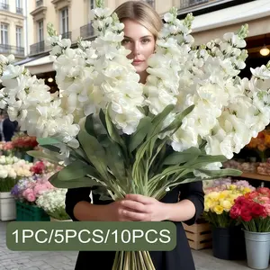 1/5/10- Counts Hyacinth Simulation Long Branch Bouquet, Wedding Arch Decoration Goldfish Grass, Holiday Party Scene Decoration, Flower Arrangement Decoration