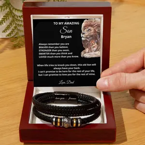 To My Son Personalized Bracelet Gift Christmas Gift For Son From Dad Mom Parent To Son Gift On Birthday Grown Up Son Meaningful Xmas Gift A-4