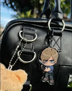 Leon Kennedy Acrylic Epoxy Charm, Resident Evil 4 Horror Cute Kawaii Anime Keychain Chibi